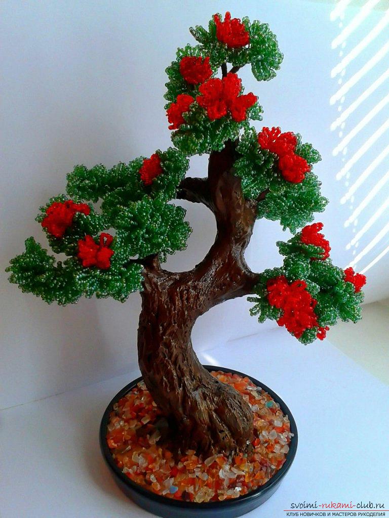How to make a homemade tree with beads? Schemes for beginners craftsmen. Photo №4