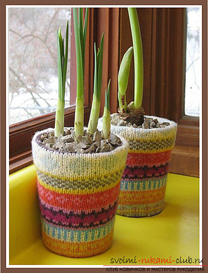 Recommendations for decorating flower pots with their own hands, different styles and techniques of decor .. Photo №17