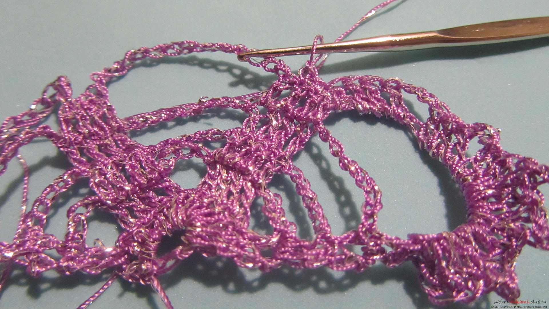 This master class with a descriptive scheme will teach how to crochet a ribbon lace .. Photo # 23