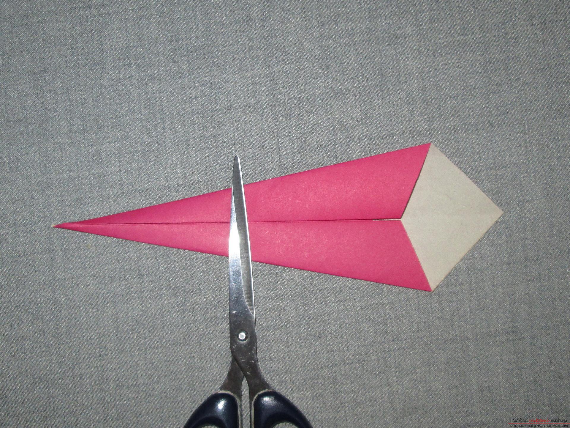 Deze gedetailleerde masterclass-origami voor kinderen van 8 jaar leert hoe je een origami-slang van papier maakt .. Foto # 5