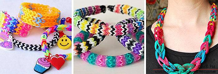 Bright products of Loom Bands with their own hands. Picture №3