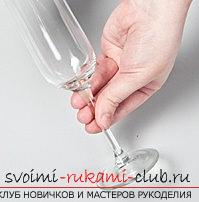 Wedding decoupage glasses and a master class with photos for recruitment. Photo №1