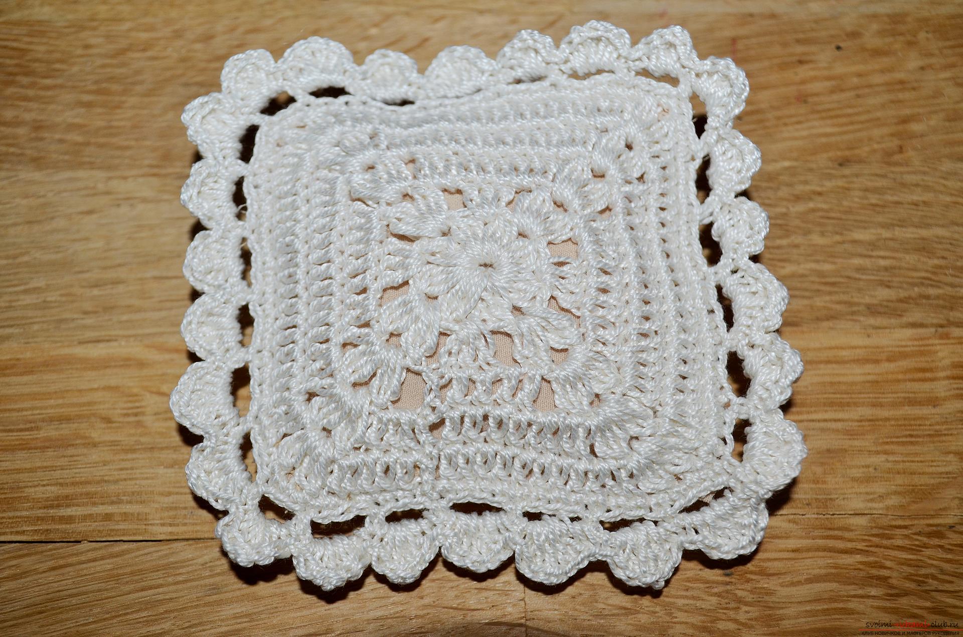 A crocheting lesson for the original cushion-needle bed with step-by-step recommendations and photos. Photo Number 18
