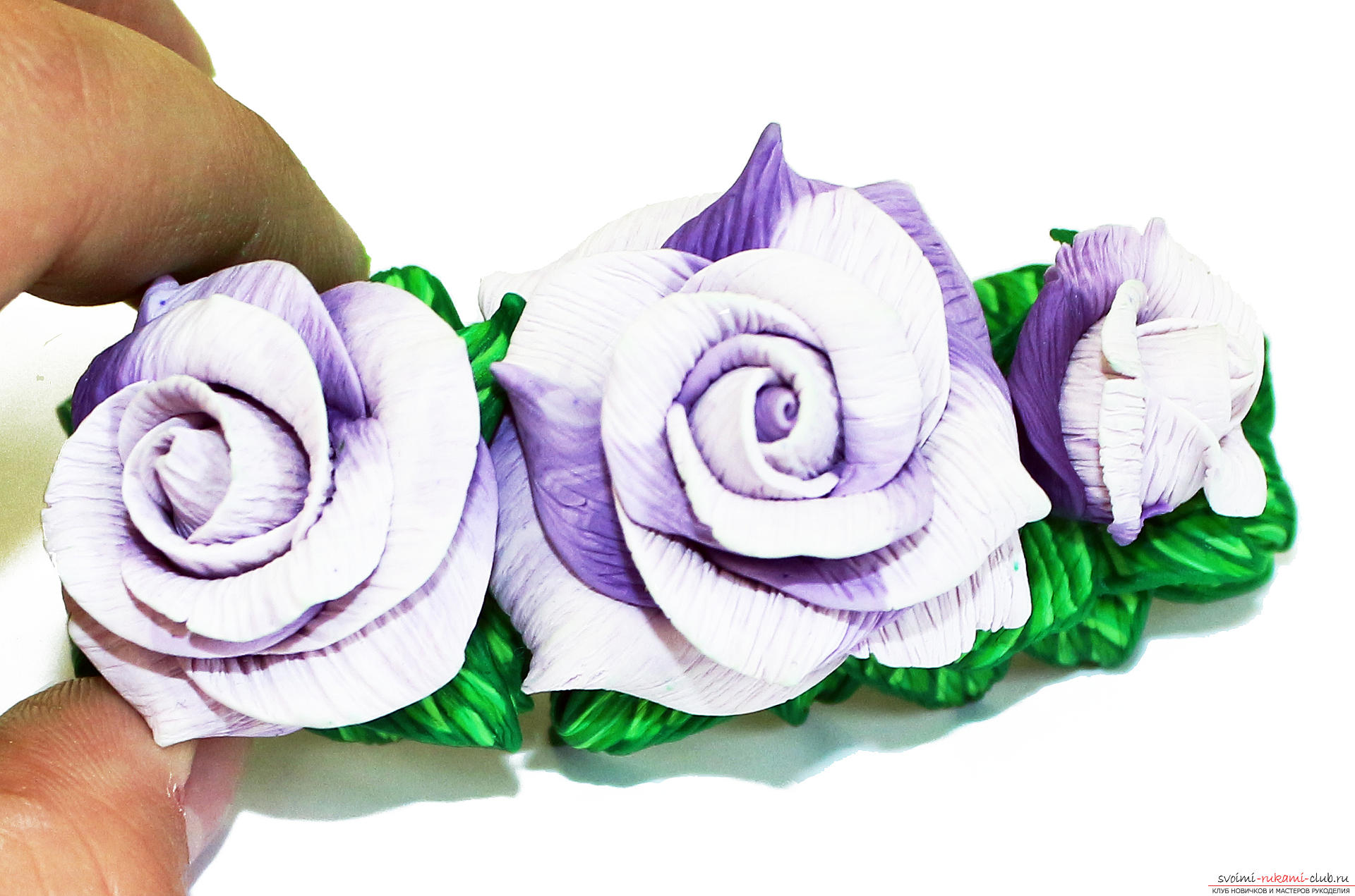 This master class with a photo and description will teach you how to make flowers - roses - from polymer clay in texturing technique .. Photo # 1