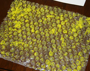 Beehive-craft-painted-bubble-wrap