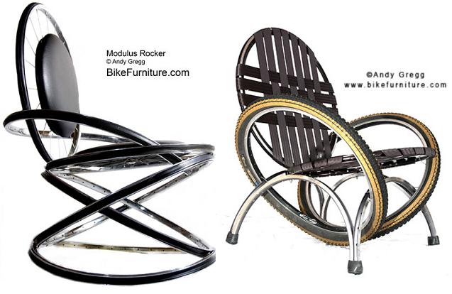 krzesła - meble z części rowerowych