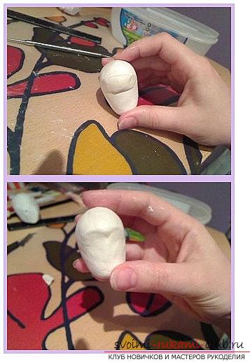 The shape of the face for a doll of polymer clay with their own hands is a master class. Picture №3