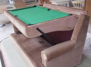 Homemade billiard table.