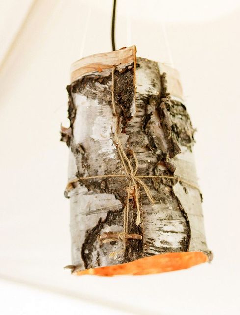 lamps from birch bark by own hands