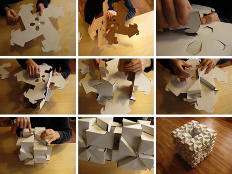 Der Prozess der Montage von Möbeln aus Pappe mit Ihren eigenen Händen