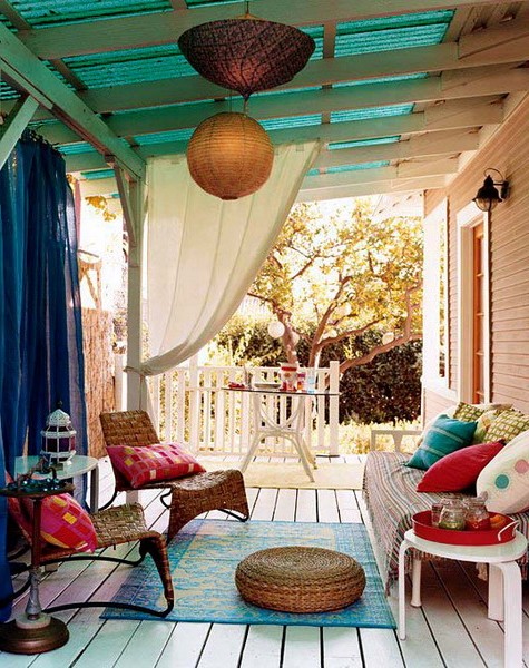 Boho style outdoor porch