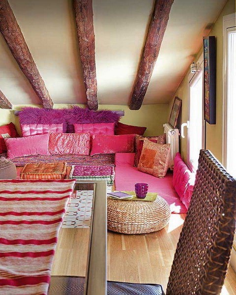 Boho bohemian attic lounge