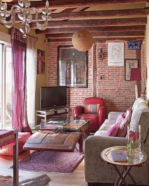 Boho style apartment interior
