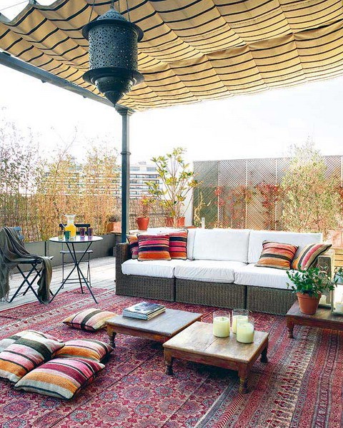 Bohemian-style lounge corner