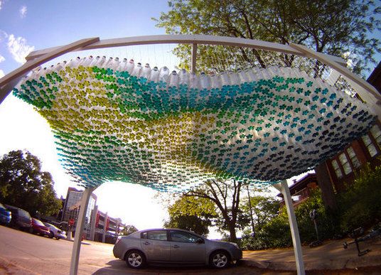 canopy of plastic bottles with your own hands