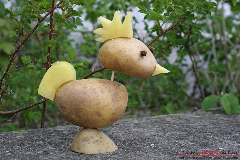 We learn to create simple and interesting crafts from potatoes with our own hands. Picture №10