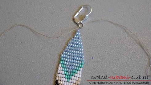 Several master classes on weaving earrings from beads, step-by-step photos and description .. Photo №19