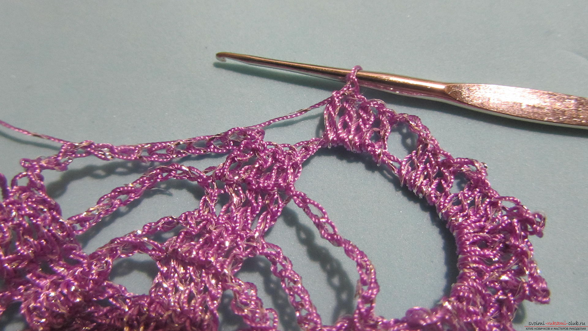 This master class with a descriptive scheme will teach how to crochet a ribbon lace .. Photo # 22