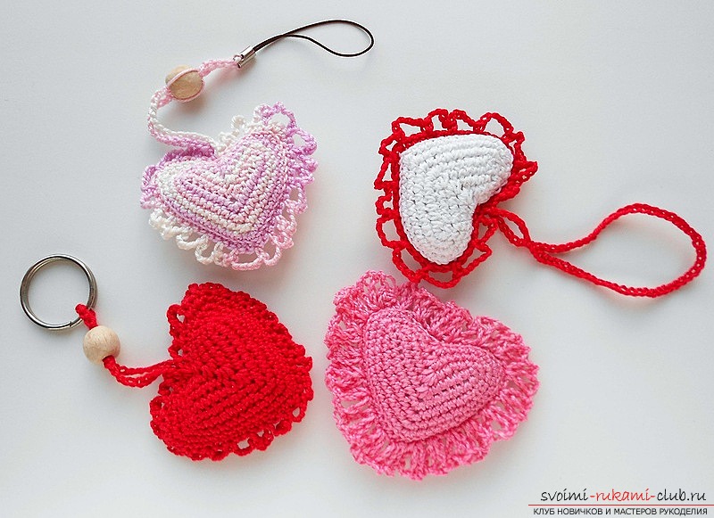 How to knit charming crocheted hearts with your hands .. Photo # 1