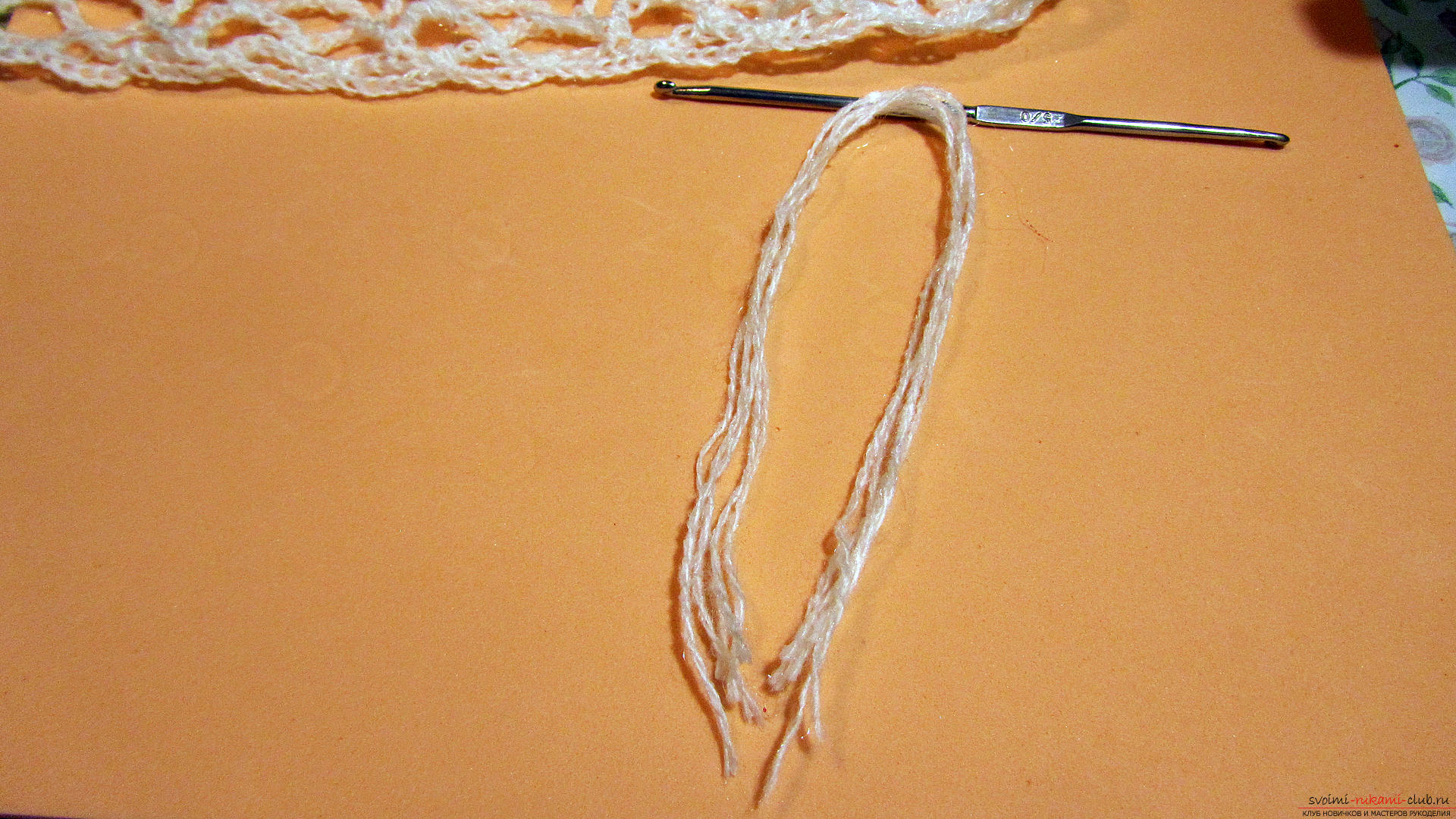 The master class is dedicated to knitting a beautiful stitch with a crochet. Photo Number 43