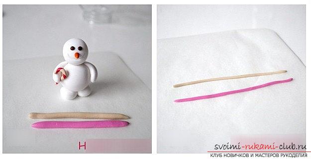 We make a snowman figure from polymer clay - a master class with our own hands. Photo №7