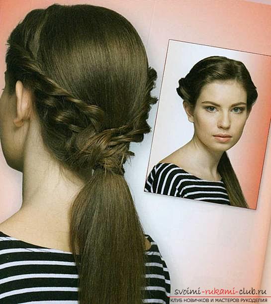 Description of a variety of options of the ordinary tail in the execution of everyday hairstyles .. Photo # 5