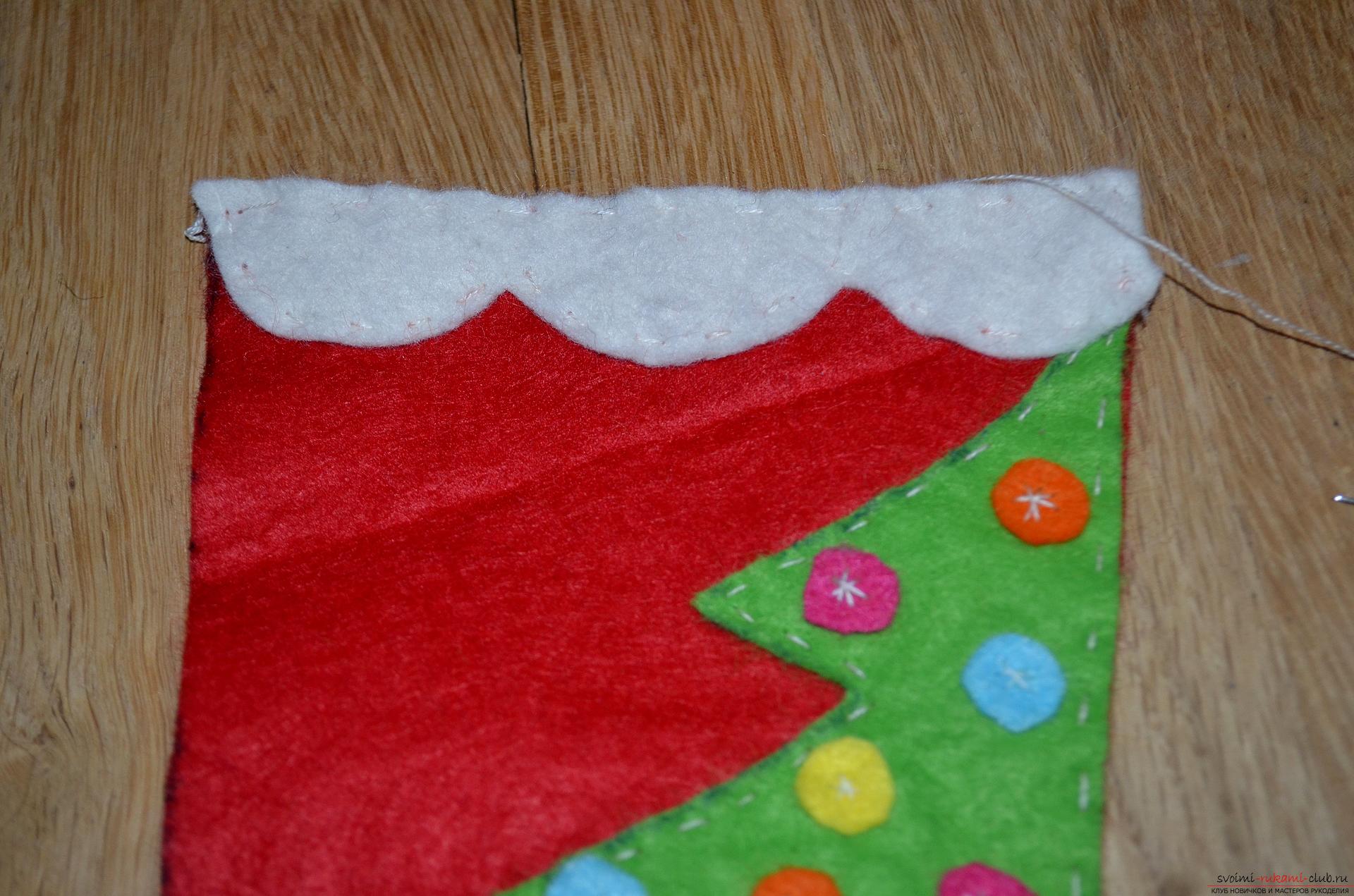 A lesson on making a Christmas boot made of felt with your own hands. Photo №13