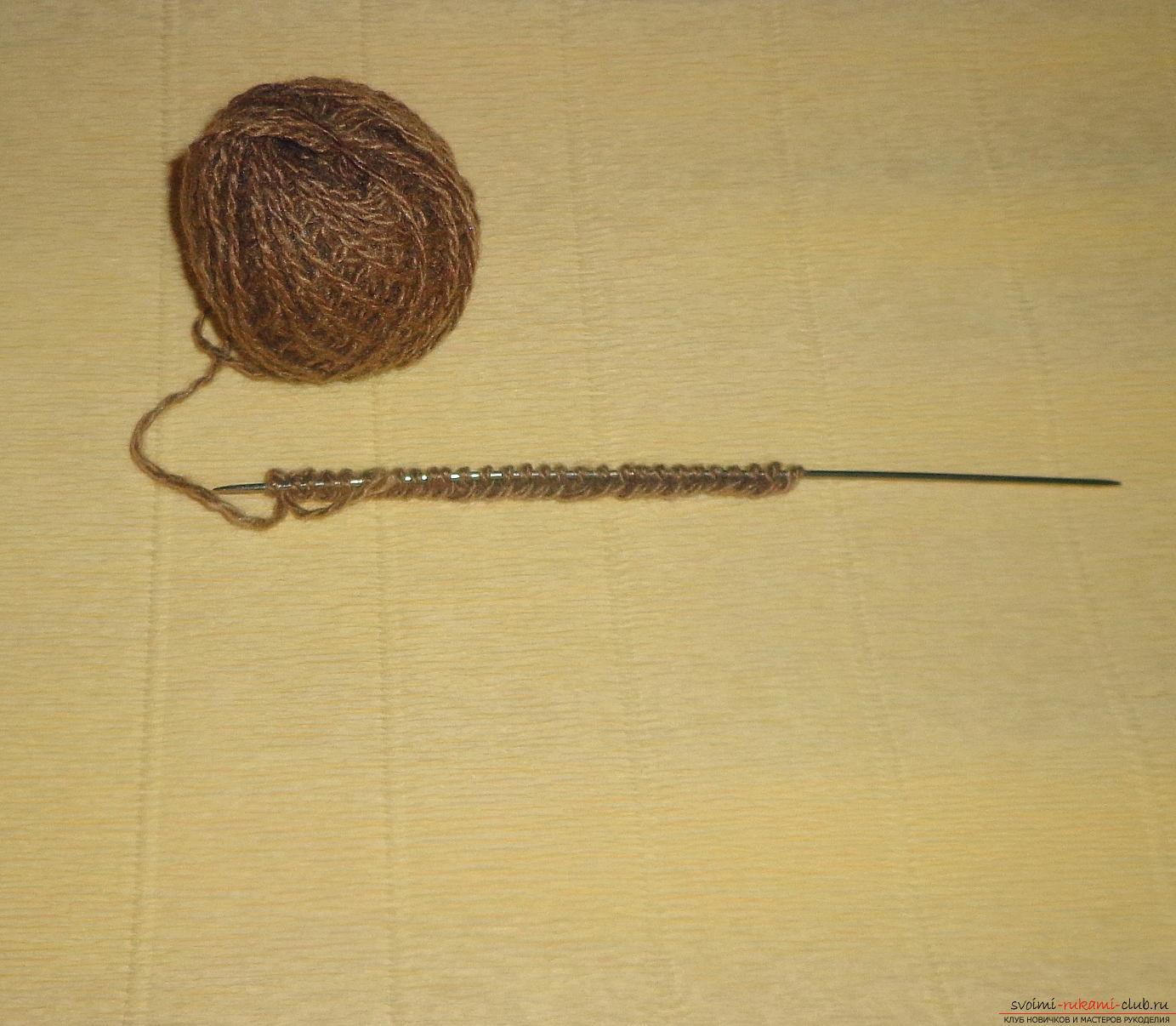 Photos for a lesson on knitting on knitting needles for a boy. Photo №1