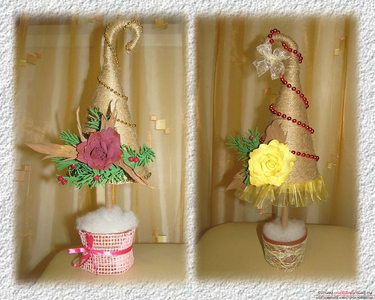 An interesting article for the new year, we made children with our own hands. The jute from jute is funny and unlike other New Year trees .. Photo №4