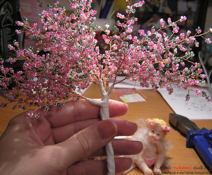 Flowering sakura from beads. Photo Number 14