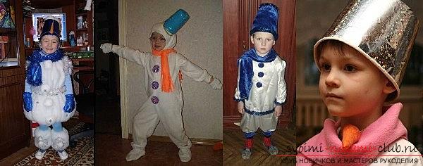 New Year costumes with your own hands, how to make a snowman costume yourself, options and examples of manufacturing individual details of a suit .. Photo # 4