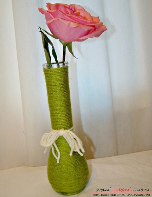 a vase with your own hands made of various materials. Photo №6