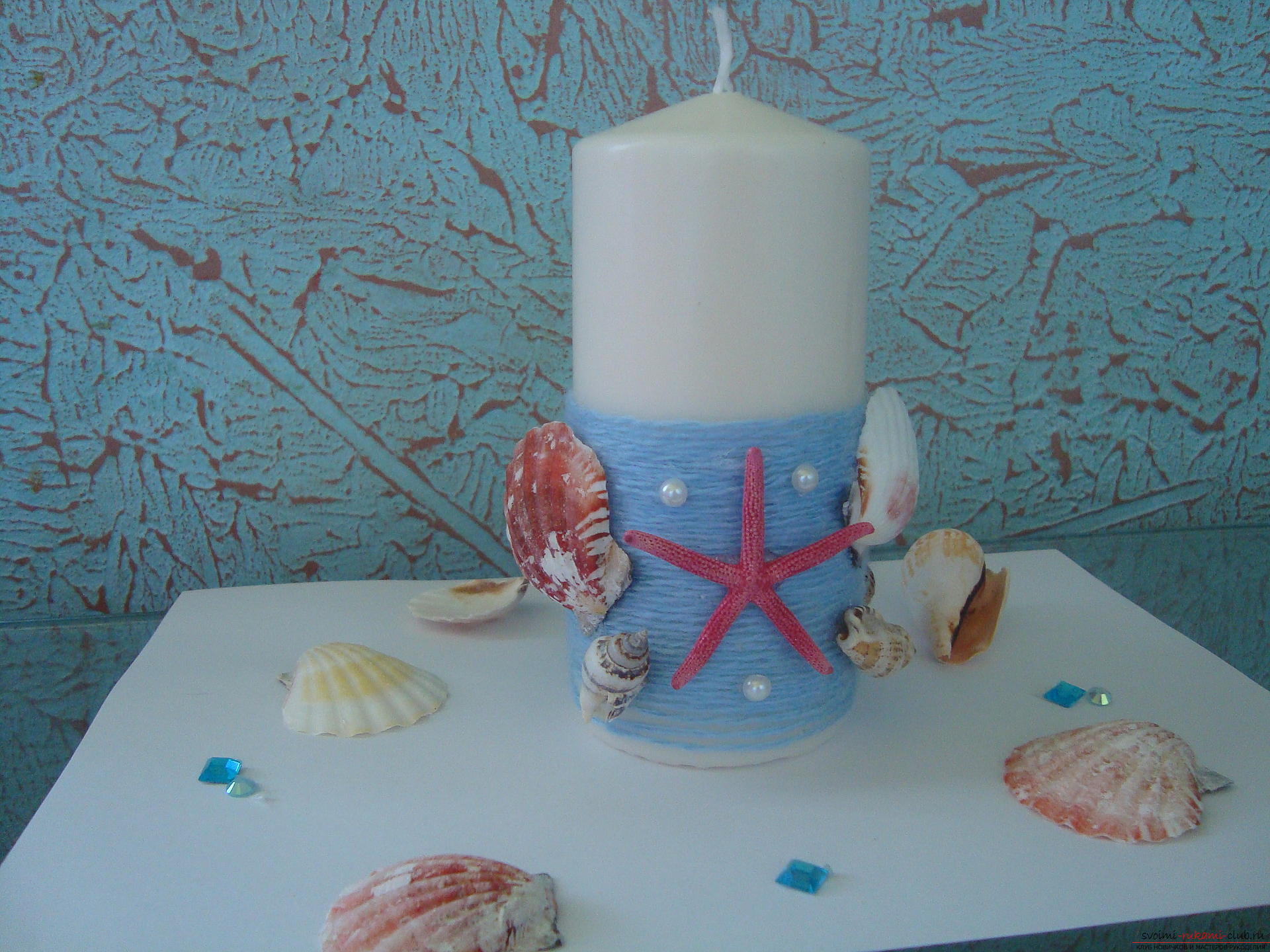 Step-by-step photos on the creation of a decorative candle. Photo Number 11