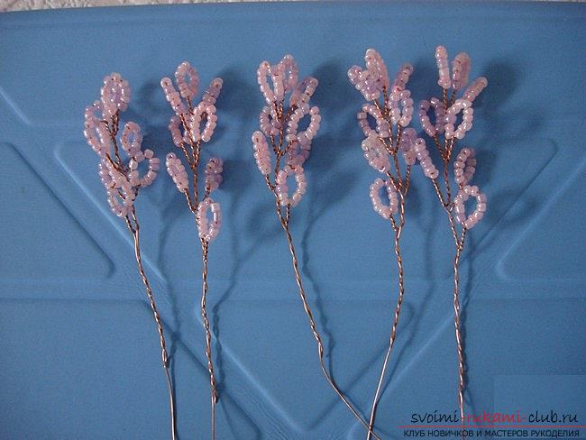 How to weave sakura from beads, detailed master classes with step-by-step photo and description .. Photo # 12