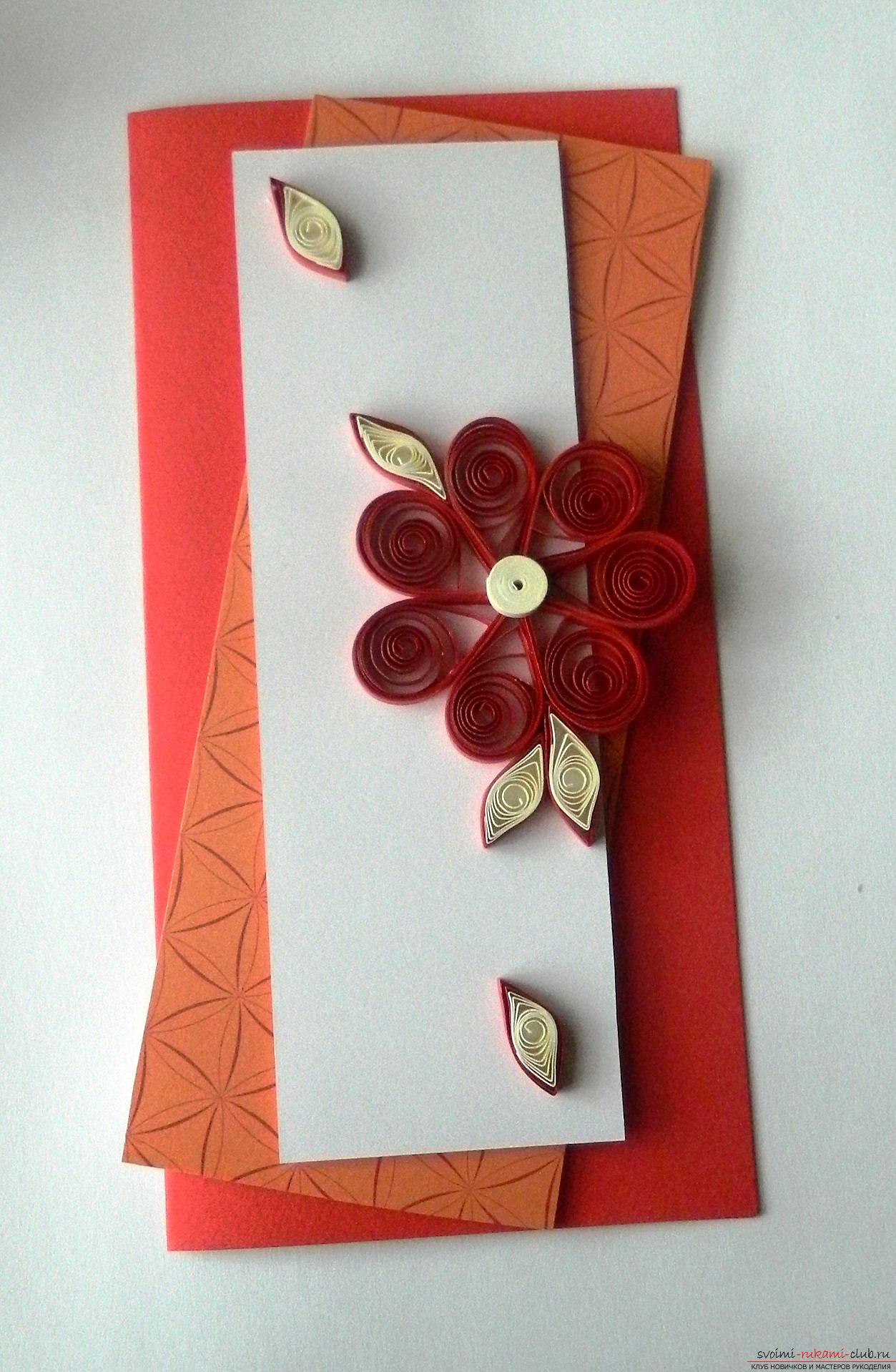 Uit deze gedetailleerde masterclass met een foto leer je hoe je een quilling ansichtkaart maakt .. Foto №19