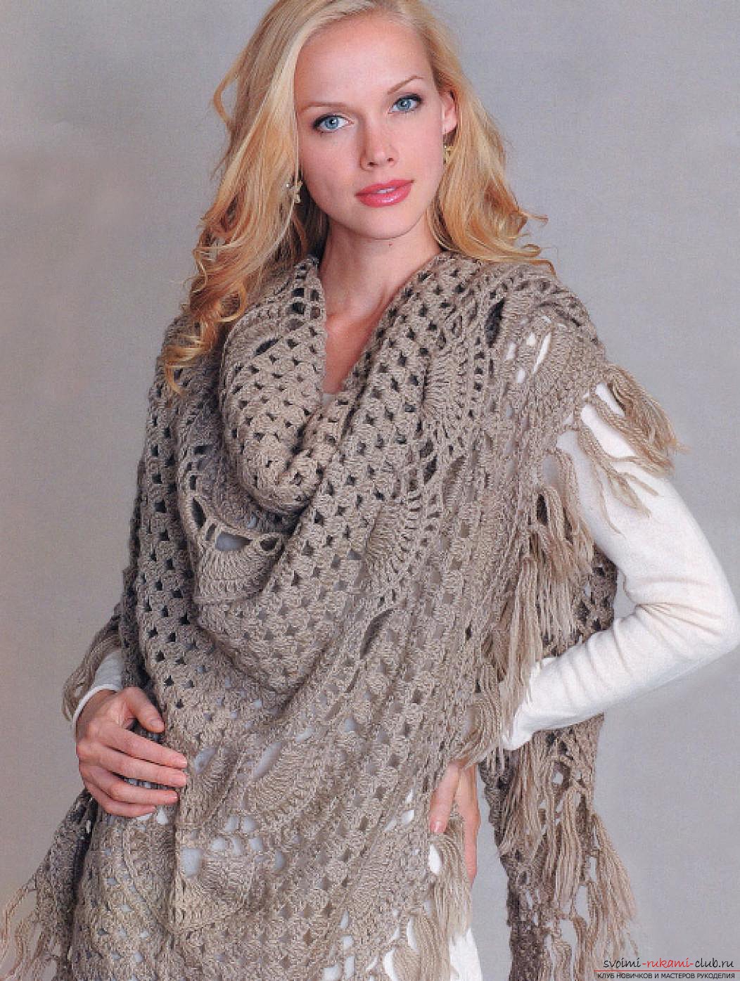 плетена красива жена шал. Снимка №3
