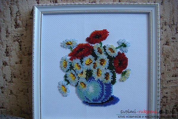 Embroidery with beads of the picture "Spring Bouquet". Photo Number 11