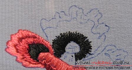 Embroidery with Chinese poppy on the scheme. Picture №10