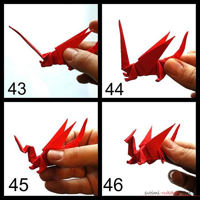 Origami dragon, scheme. Picture №10