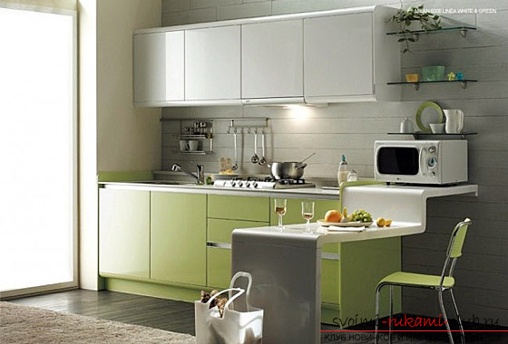 Foto eksempler på design af små køkkener. Foto №5