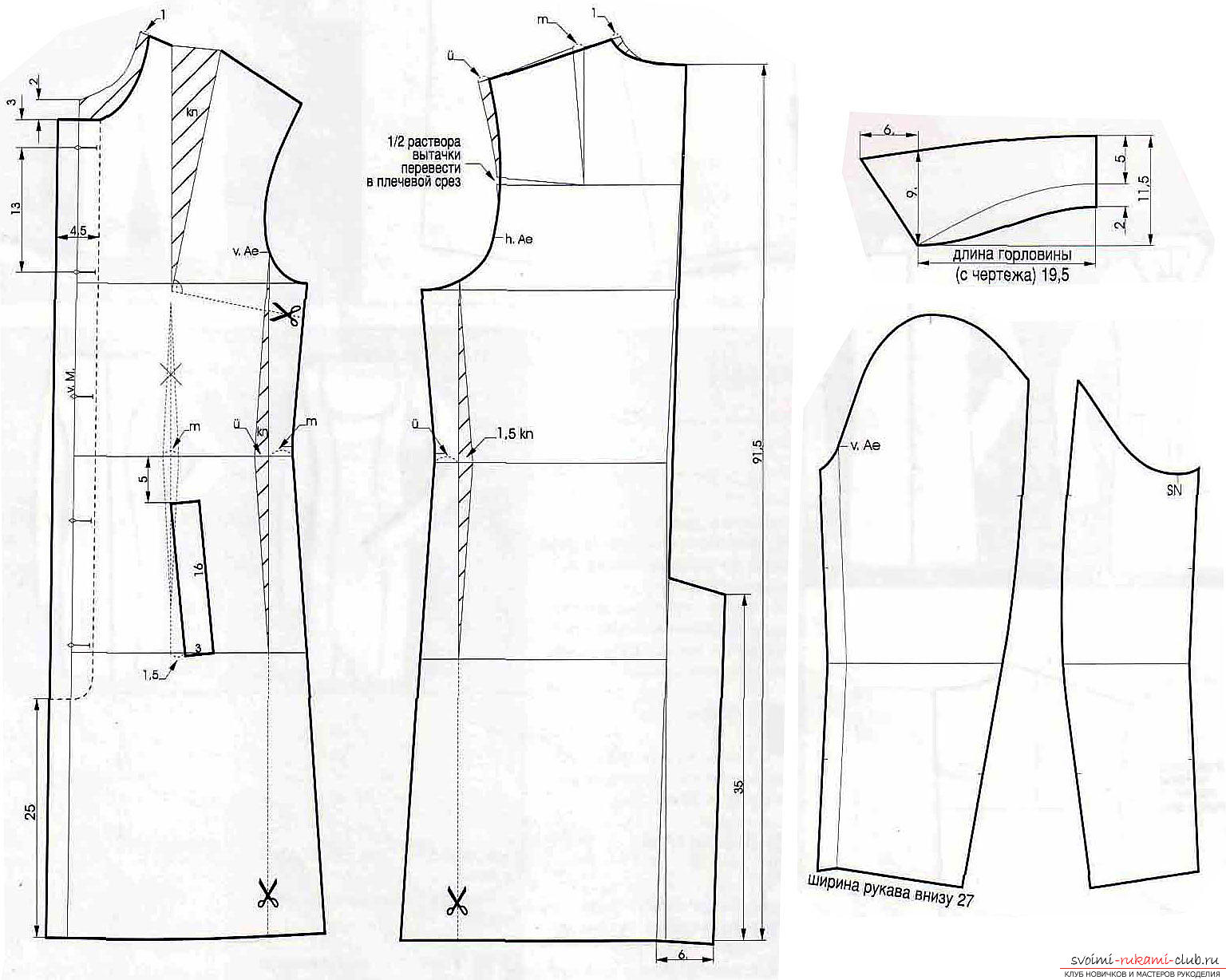 Instruction and photo on the construction of women's coats on the example of the poncho model. Photo №4