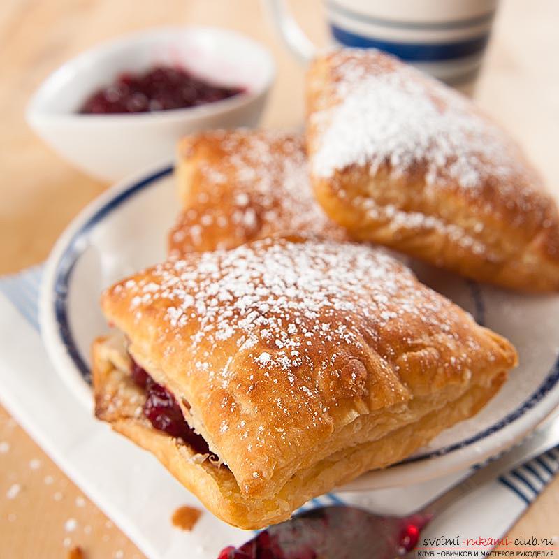 Pastry dumplings with jam - puff pastry cookies and recipe. Picture №3