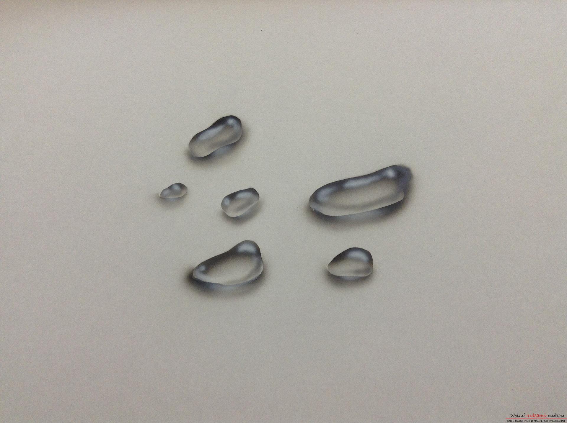 This master class will teach step-by-step drawing by airbrush drawing of a drop .. Photo №8