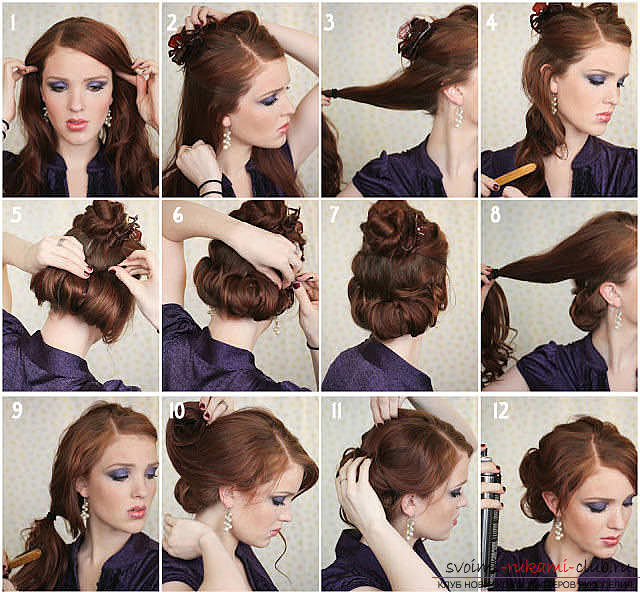 Master classes on creating hair styles for hair of medium length with their own hands. Photo №27