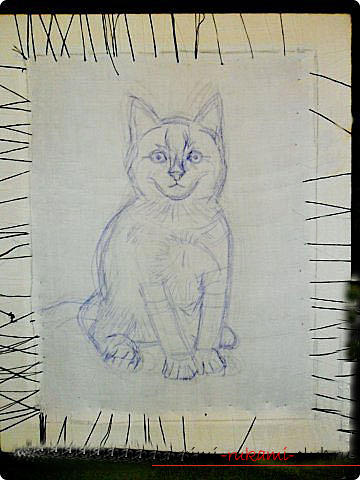 We embroider with a smooth beautiful red cat. Picture №3