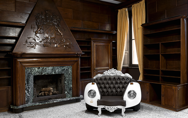 baroque armchair from car bumper