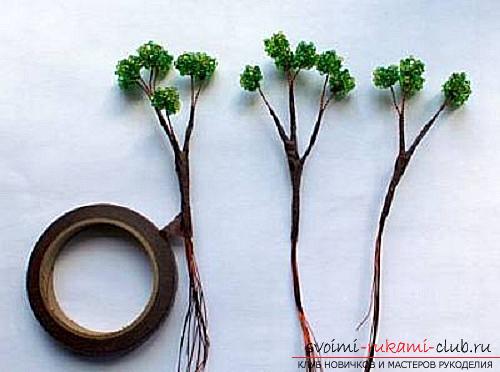 Free detailed lessons on weaving of beads bonsai in different shades. Photo Number 22