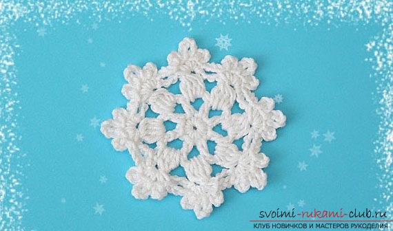 How to make a pattern for beginners in the form of snowflakes - a lesson and a master class. Picture №10