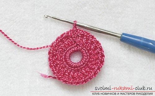 How to knit crochet flowers, tips and master classes with a photo .. Photo # 20