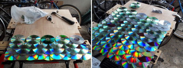 stacking discs like tiles